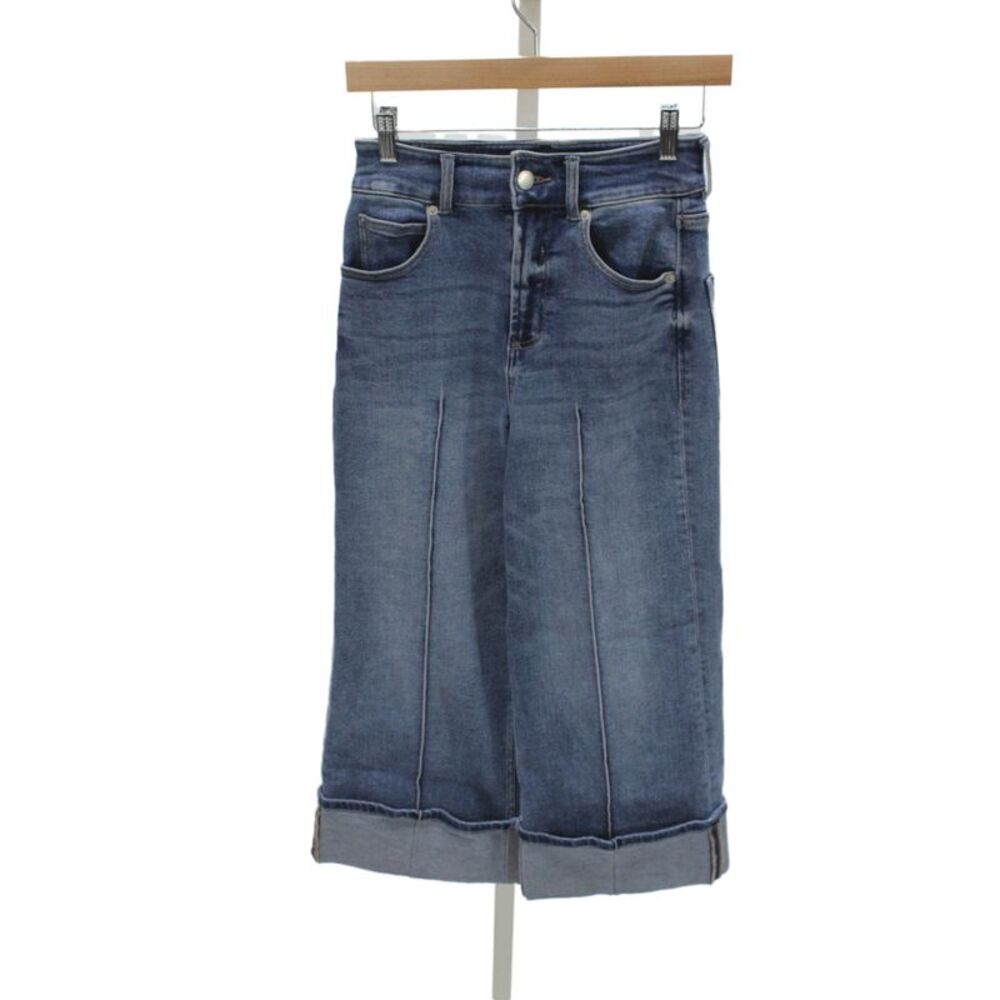 Dear John Unisex Bermuda Shorts Blue High Rise Button Cotton Size 24